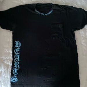 Chrome Hearts black tee black with Blue graphics. Size L